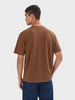 Men's Brown Relaxed Fit Solid Casual T-Shirt