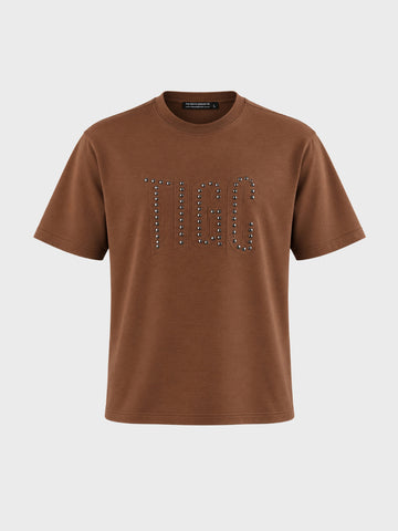 Men's Brown Relaxed Fit Solid Casual T-Shirt