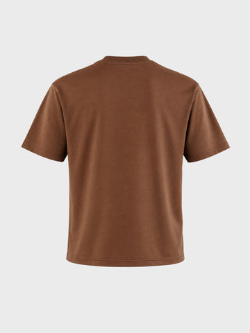 Men's Brown Relaxed Fit Solid Casual T-Shirt