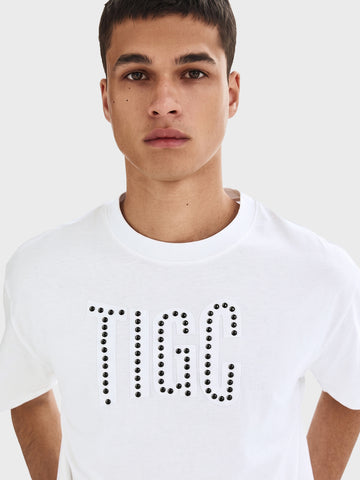 Men's White Relaxed Fit Solid Casual T-Shirt