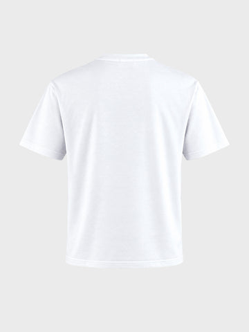 Men's White Relaxed Fit Solid Casual T-Shirt