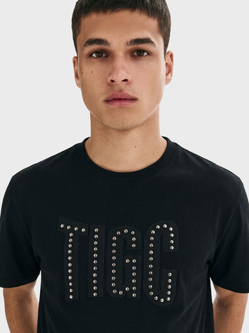 Men's Black Relaxed Fit Solid Casual T-Shirt