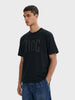 Men's Black Relaxed Fit Solid Casual T-Shirt