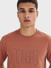 Men's Rust Relaxed Fit Textured Casual T-Shirt