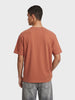 Men's Rust Relaxed Fit Textured Casual T-Shirt