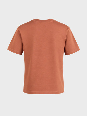 Men's Rust Relaxed Fit Textured Casual T-Shirt