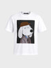 Men's White Relaxed Fit Printed Casual T-Shirt
