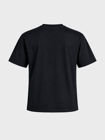Men's Black Relaxed Fit Printed Casual T-Shirt