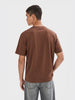 Men's Brown Relaxed Fit Printed Casual T-Shirt
