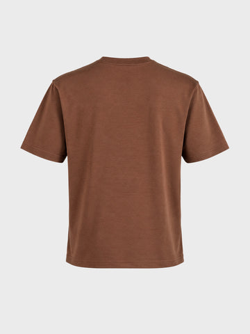 Men's Brown Relaxed Fit Printed Casual T-Shirt