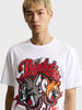 Men's White Relaxed Fit Printed Character T-Shirt
