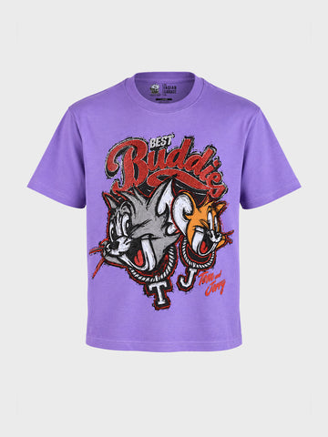 Men's Blue Relaxed Fit Printed Character T-Shirt
