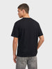 Men's Black Relaxed Fit Printed Casual T-Shirt