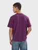 Men's Purple Relaxed Fit Printed Casual T-Shirt