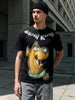 Men's Black Relaxed Fit Printed Character T-Shirt