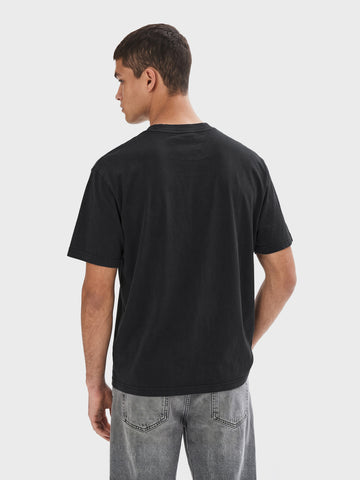 Men's Black Relaxed Fit Printed Character T-Shirt