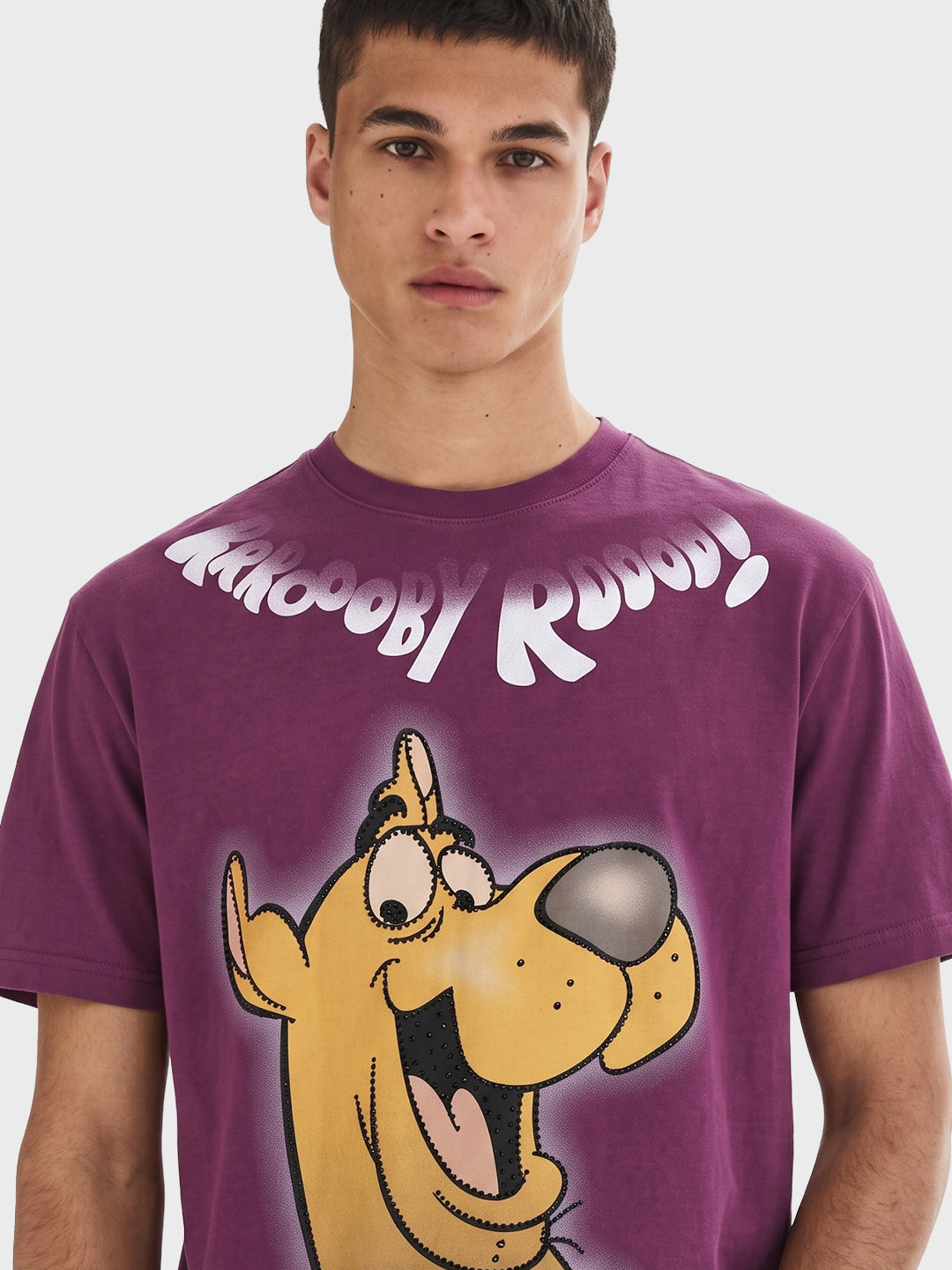 Men's Pink Relaxed Fit Graphic Printed Character Street Wear T-Shirt