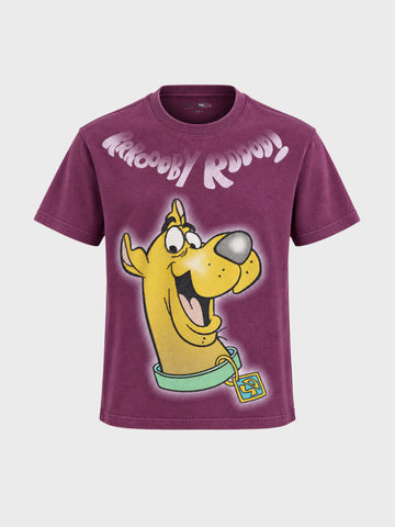 Men's Pink Relaxed Fit Printed Character T-Shirt