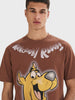 Men's Brown Relaxed Fit Printed Character T-Shirt
