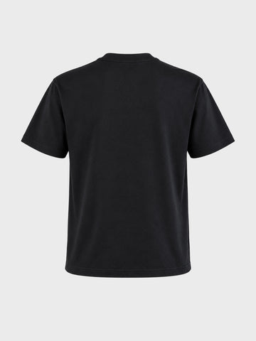 Men's Black Relaxed Fit Printed Casual T-Shirt