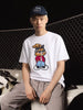 Men's White Relaxed Fit Printed Character T-Shirt