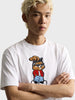 Men's White Relaxed Fit Printed Character T-Shirt