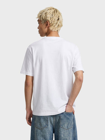 Men's White Relaxed Fit Printed Character T-Shirt