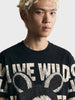 Men's Black Relaxed Fit Printed Casual T-Shirt