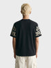 Men's Black Relaxed Fit Printed Casual T-Shirt