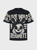 Men's Black Relaxed Fit Printed Casual T-Shirt