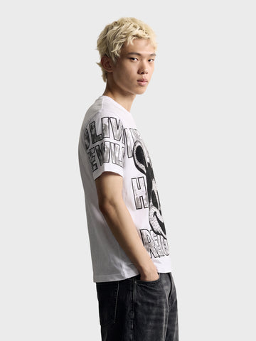 Men's White Relaxed Fit Solid Casual T-Shirt