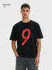 Men's Black Relaxed Fit Graphic Printed Street Wear T-Shirt
