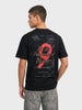 Men's Black Relaxed Fit Graphic Printed Street Wear T-Shirt
