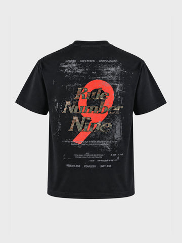 Men's Black Relaxed Fit Graphic Printed Street Wear T-Shirt