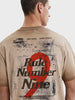 Men's Khaki Relaxed Fit Printed Casual T-Shirt
