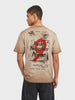 Men's Khaki Relaxed Fit Printed Casual T-Shirt