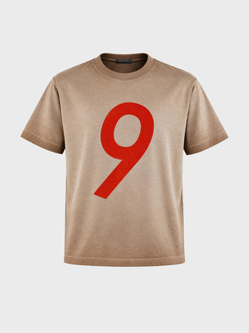 Men's Khaki Relaxed Fit Printed Casual T-Shirt
