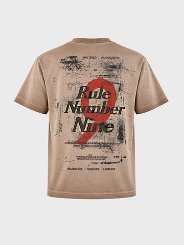 Men's Khaki Relaxed Fit Printed Casual T-Shirt