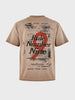 Men's Khaki Relaxed Fit Printed Casual T-Shirt