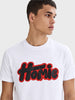 Men's White Relaxed Fit Printed Casual T-Shirt