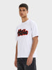 Men's White Relaxed Fit Printed Casual T-Shirt