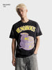 Men's Black Relaxed Fit Printed Casual T-Shirt
