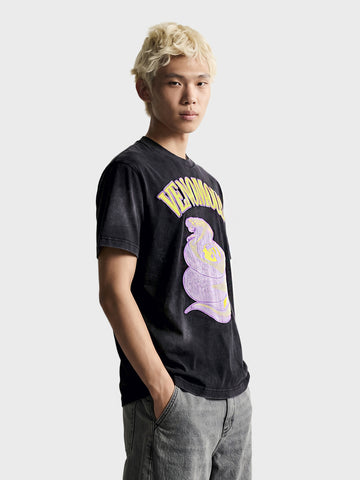 Men's Black Relaxed Fit Printed Casual T-Shirt