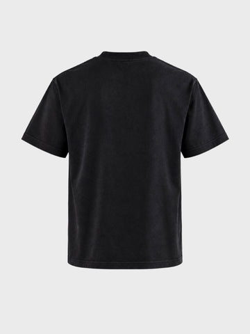 Men's Black Relaxed Fit Printed Casual T-Shirt