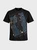 Men's Black Relaxed Fit Printed Casual T-Shirt