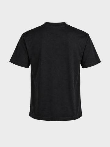 Men's Black Relaxed Fit Printed Casual T-Shirt