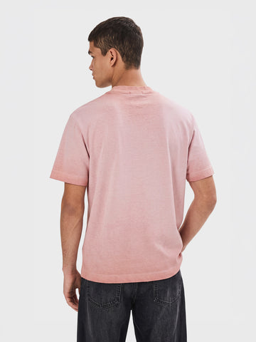 Men's Beige Relaxed Fit Printed Casual T-Shirt