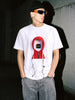 Men's White Relaxed Fit Printed Casual T-Shirt