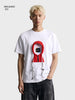 Men's White Relaxed Fit Printed Casual T-Shirt