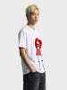 Men's White Relaxed Fit Printed Casual T-Shirt